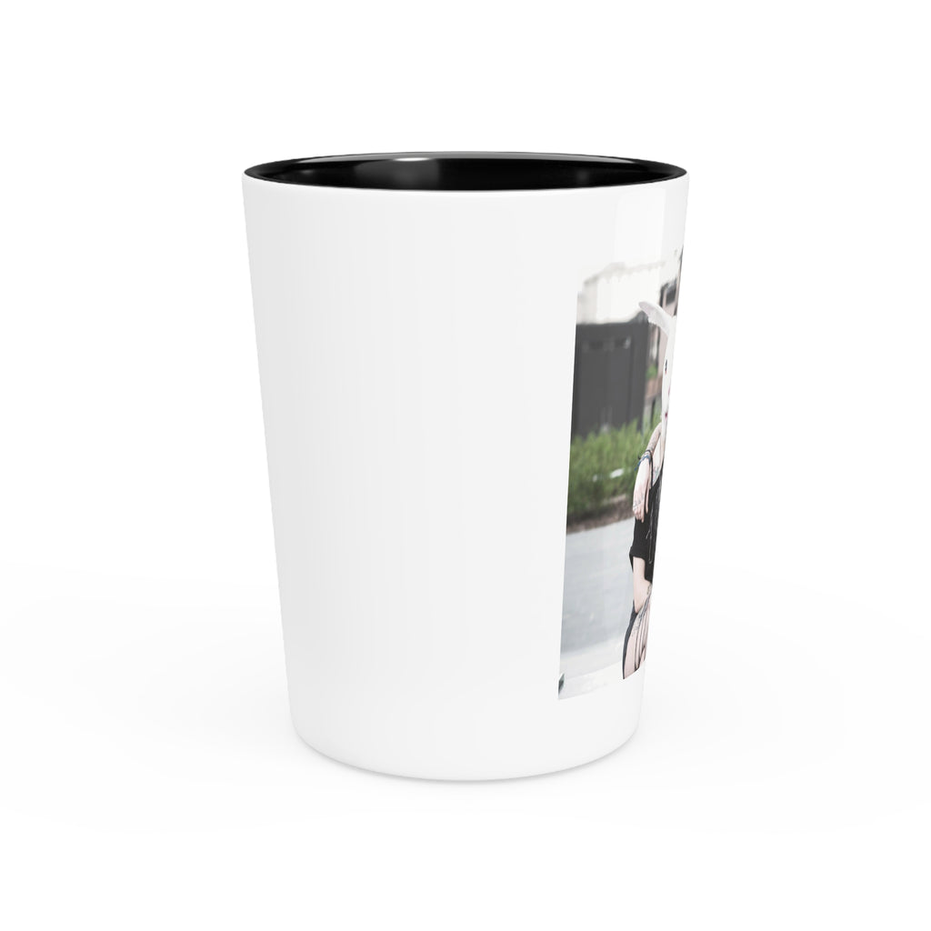 Novelty Shot Glass — Couple Wearing Rabbit & Horse Masks Photo
