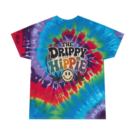 Drippy Hippie Spiral Tie-Dye Tee – Retro Smiley Graphic T-Shirt