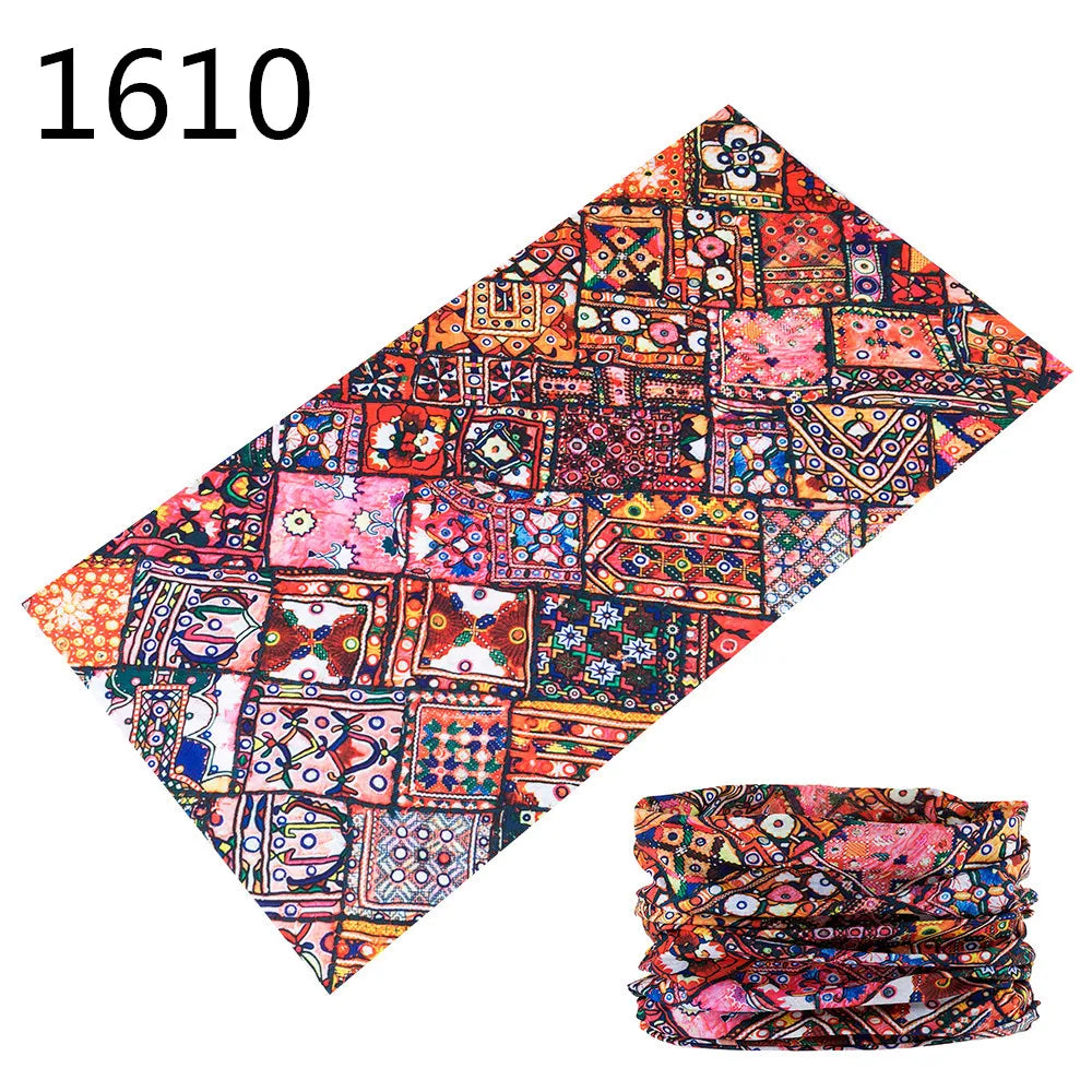 1551-1600 Flower Animal Print Turban Seamless Bandanas Headwear Scarf Magic Headband Face Mask Wrap Bike Headscarf Frauen Schal