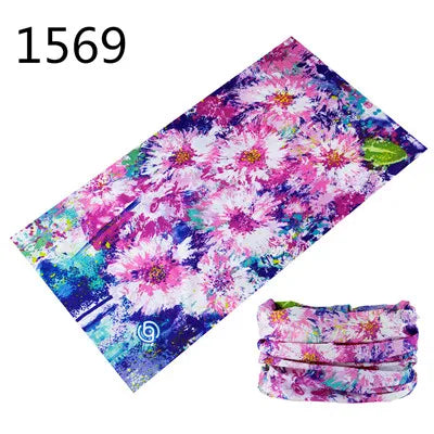 1551-1600 Flower Animal Print Turban Seamless Bandanas Headwear Scarf Magic Headband Face Mask Wrap Bike Headscarf Frauen Schal