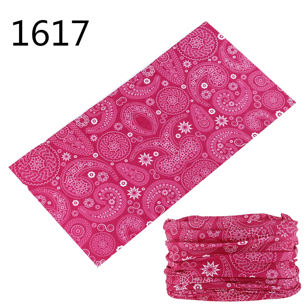 1551-1600 Flower Animal Print Turban Seamless Bandanas Headwear Scarf Magic Headband Face Mask Wrap Bike Headscarf Frauen Schal