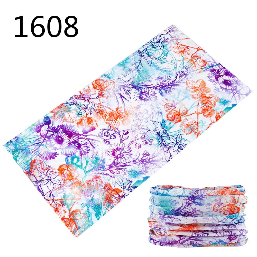 1551-1600 Flower Animal Print Turban Seamless Bandanas Headwear Scarf Magic Headband Face Mask Wrap Bike Headscarf Frauen Schal