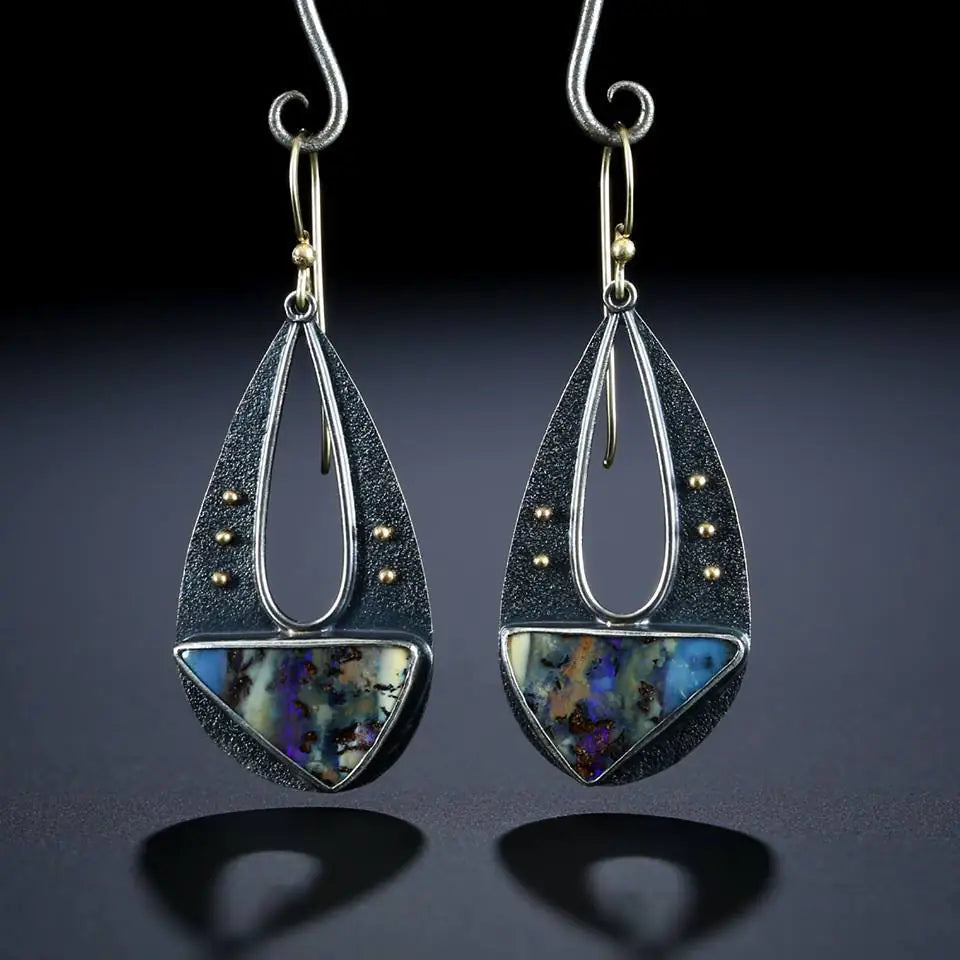 Vintage Resin Dangle Earrings for Women - Bohemian Style