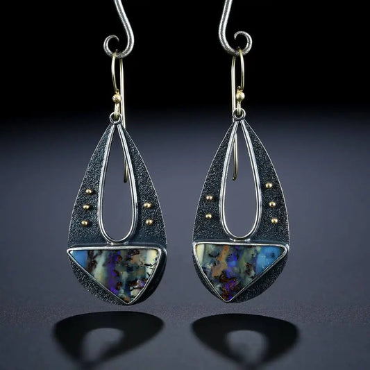 Vintage Resin Dangle Earrings for Women - Bohemian Style