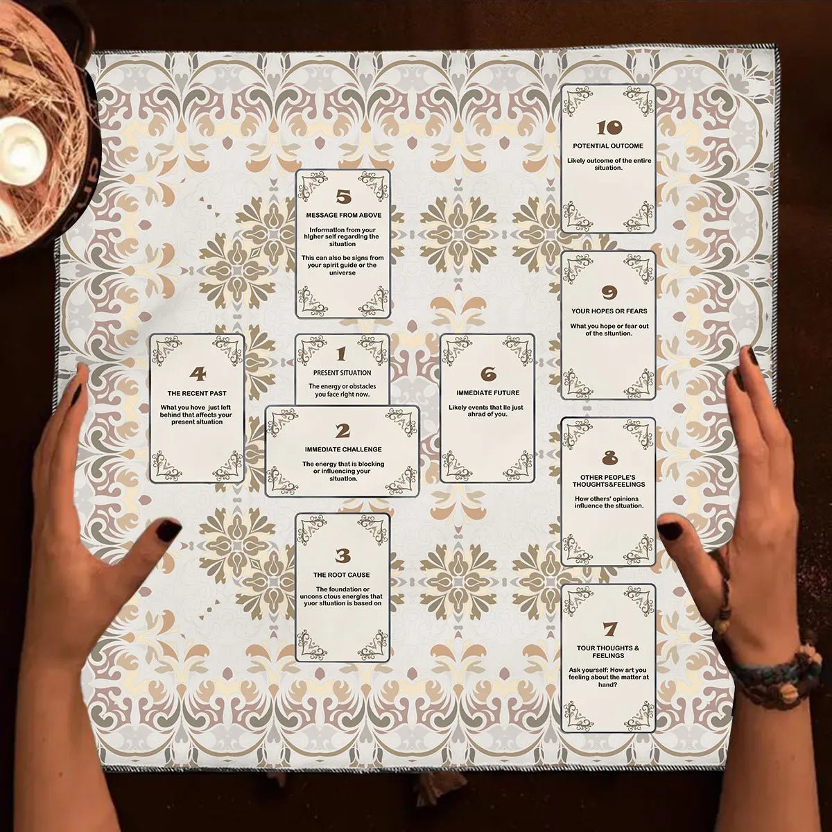 Celtic Cross Altar Cloth Tarot Card Table Cloth Witch Moon Divination Table Cover For Tarot Mat Witchy Gifts Decor Card Pad