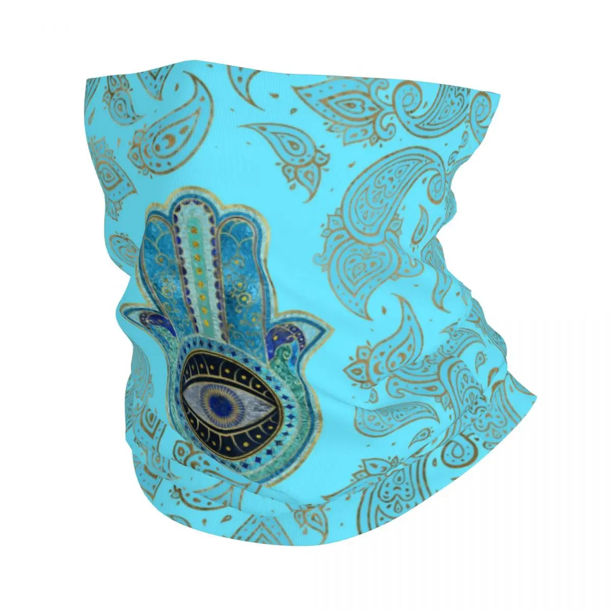 Hamsa Hand Bohemian Bandana Neck Gaiter Printed Hippie Mandala Paisley Boho Mask Scarf Balaclava Outdoor Sports Adult Windproof