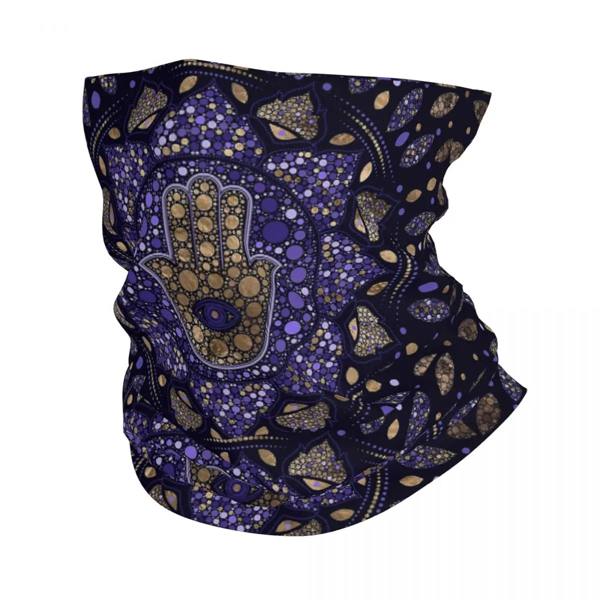Hamsa Hand Bohemian Bandana Neck Gaiter Printed Hippie Mandala Paisley Boho Mask Scarf Balaclava Outdoor Sports Adult Windproof
