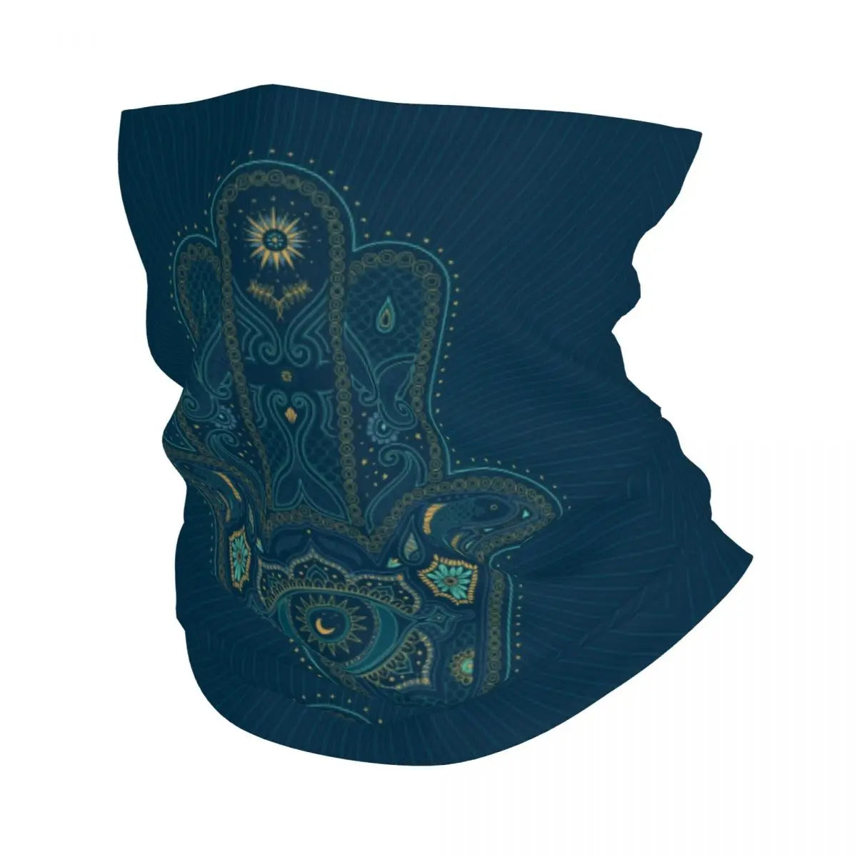 Hamsa Hand Bohemian Bandana Neck Gaiter Printed Hippie Mandala Paisley Boho Mask Scarf Balaclava Outdoor Sports Adult Windproof