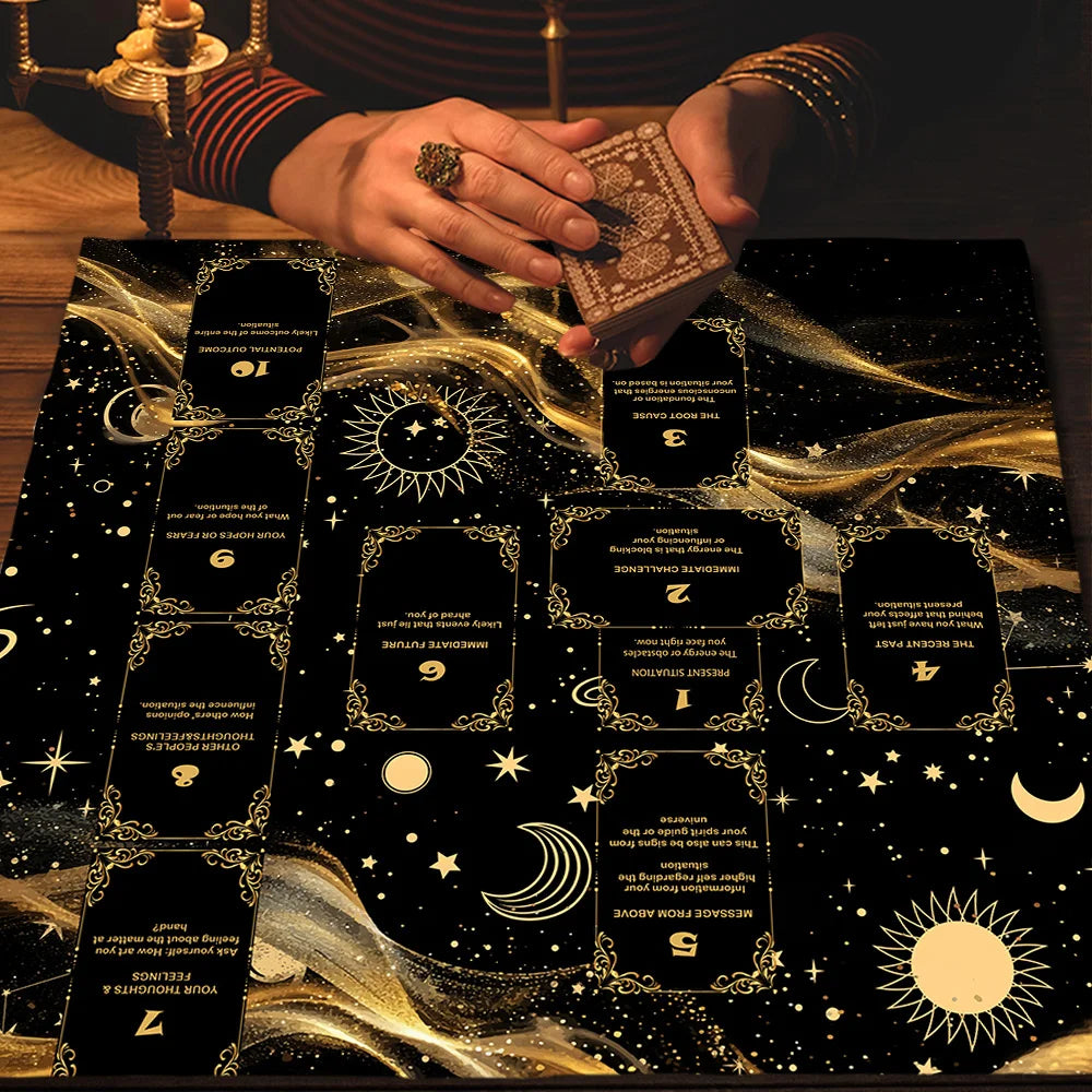 Celtic Cross Altar Cloth Tarot Card Table Cloth Witch Moon Divination Table Cover For Tarot Mat Witchy Gifts Decor Card Pad