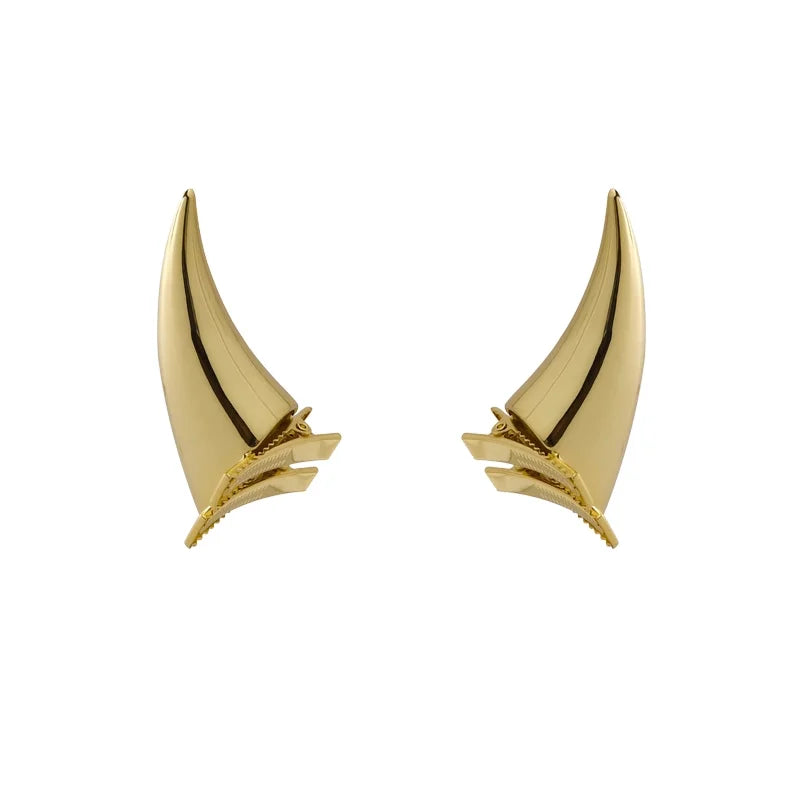 Punk HipHop Demon's Horn Metal Headband Hairpins Lucifer Anime Design For Women Men Girls Jewelry Accessories