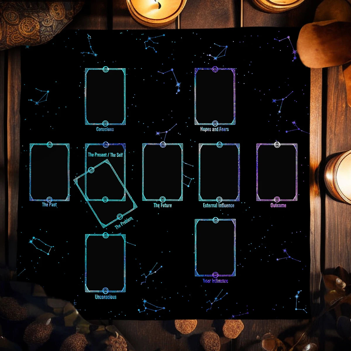 Celtic Cross Altar Cloth Tarot Card Table Cloth Witch Moon Divination Table Cover For Tarot Mat Witchy Gifts Decor Card Pad