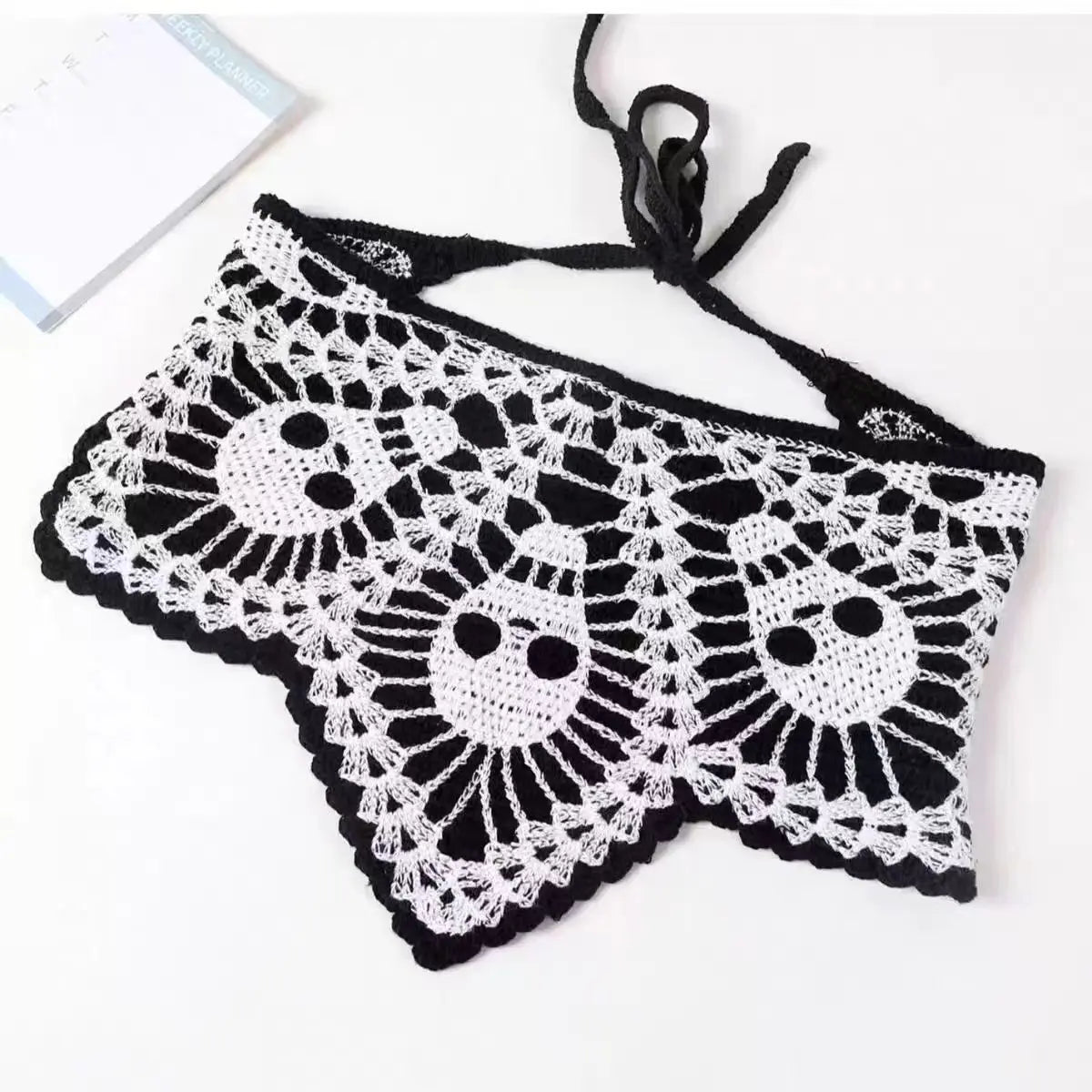 New Bat Halloween Bag Headscarf Hat Knitted Cotton Triangle Scarf Skull Spide Headband Headgear Women Girl All Saints Day Gift