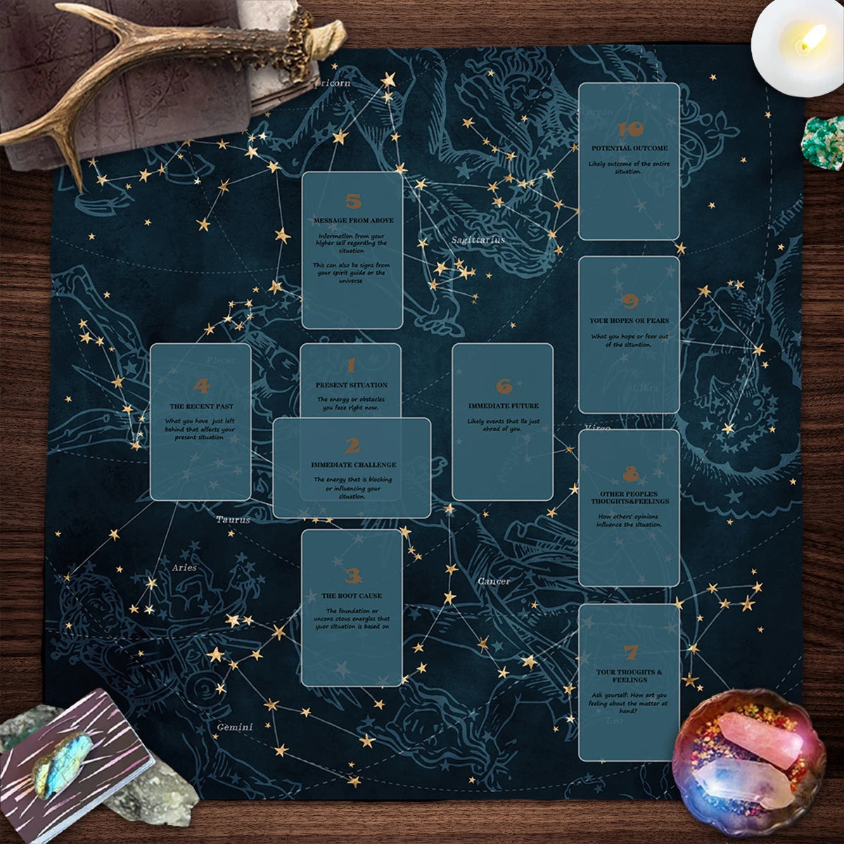 Celtic Cross Altar Cloth Tarot Card Table Cloth Witch Moon Divination Table Cover For Tarot Mat Witchy Gifts Decor Card Pad