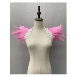 Black Feather Choker Collar Sexy Lace Women Neck Cover Punk Cape Shawl Party Cosplay Natural Feather With Lace Fake Collar