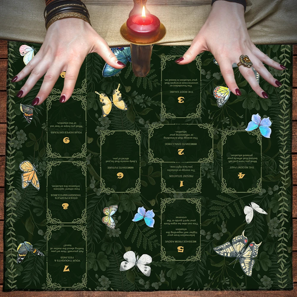 Celtic Cross Altar Cloth Tarot Card Table Cloth Witch Moon Divination Table Cover For Tarot Mat Witchy Gifts Decor Card Pad