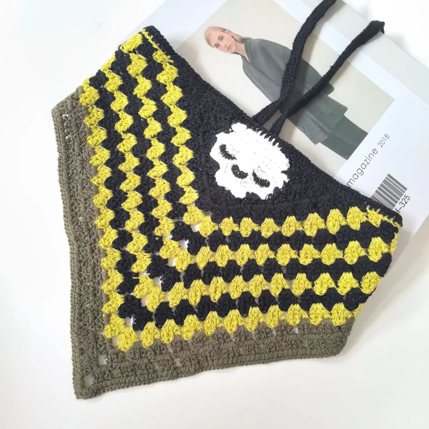 New Bat Halloween Bag Headscarf Hat Knitted Cotton Triangle Scarf Skull Spide Headband Headgear Women Girl All Saints Day Gift