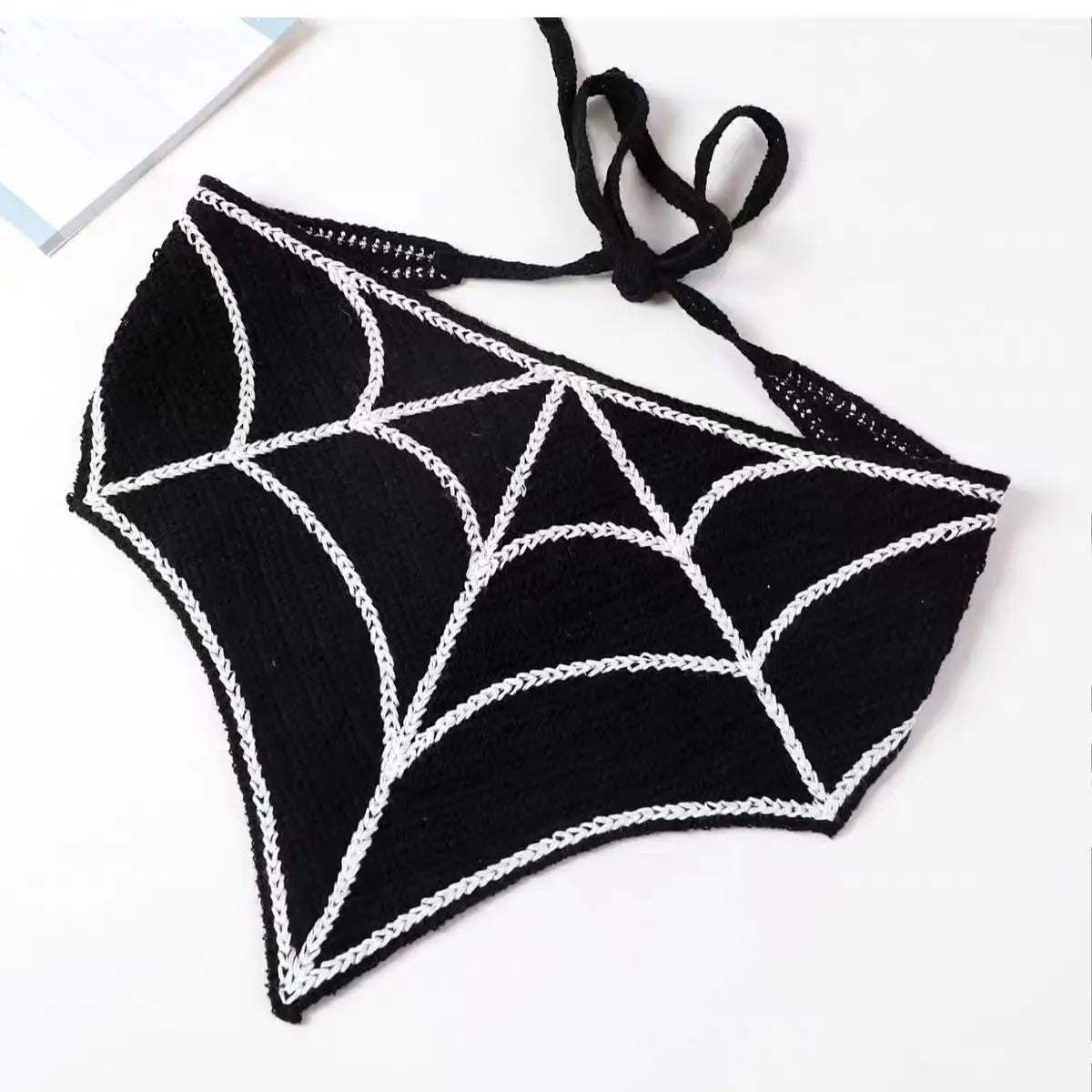 New Bat Halloween Bag Headscarf Hat Knitted Cotton Triangle Scarf Skull Spide Headband Headgear Women Girl All Saints Day Gift