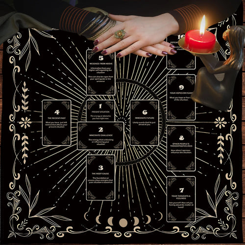 Celtic Cross Altar Cloth Tarot Card Table Cloth Witch Moon Divination Table Cover For Tarot Mat Witchy Gifts Decor Card Pad