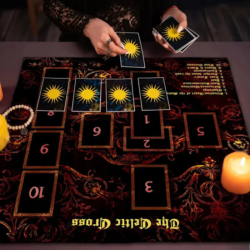 Celtic Cross Altar Cloth Tarot Card Table Cloth Witch Moon Divination Table Cover For Tarot Mat Witchy Gifts Decor Card Pad