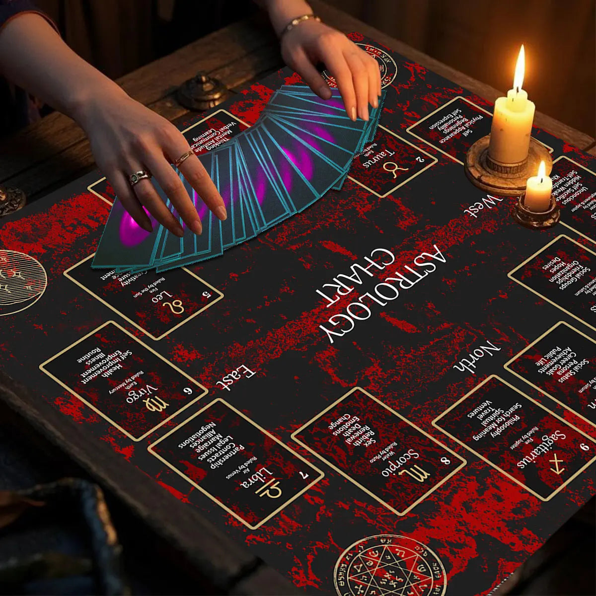 Celtic Cross Altar Cloth Tarot Card Table Cloth Witch Moon Divination Table Cover For Tarot Mat Witchy Gifts Decor Card Pad