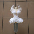 Sexy Rave Festival Outfit Women Swan Feather Angel Dress Drag Queen Fantasy Carnival Halloween Gogo Dancer Costume