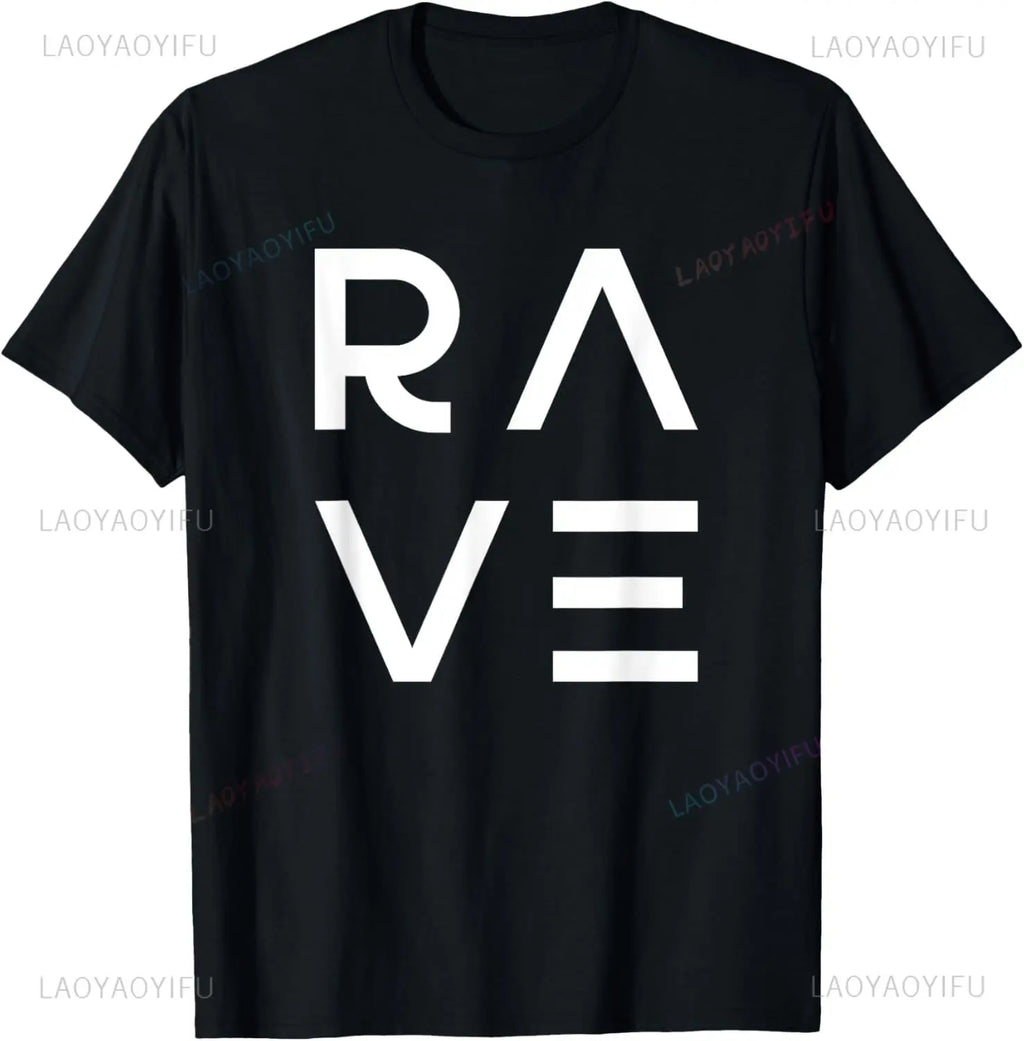 Rave Party Outfit EDM DJ Trance Techno Music T-Shirt Custom Printed Graphic T Shirts Customizable Vintage T Shirt Ropa Hombre