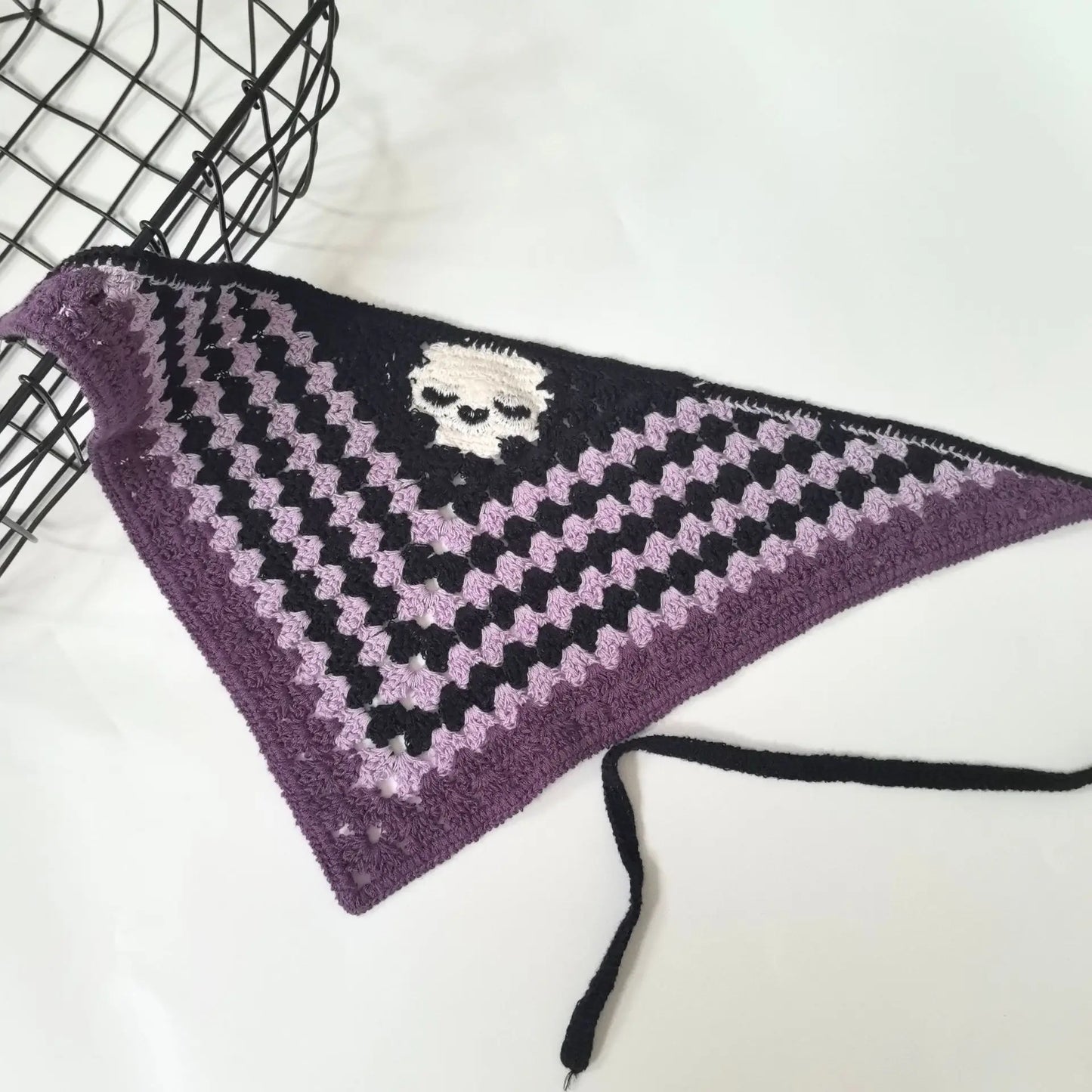 New Bat Halloween Bag Headscarf Hat Knitted Cotton Triangle Scarf Skull Spide Headband Headgear Women Girl All Saints Day Gift