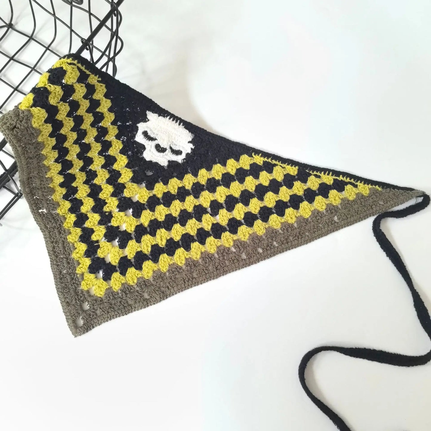 New Bat Halloween Bag Headscarf Hat Knitted Cotton Triangle Scarf Skull Spide Headband Headgear Women Girl All Saints Day Gift