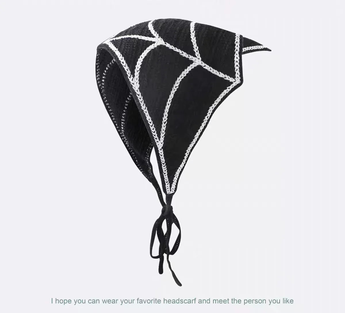New Bat Halloween Bag Headscarf Hat Knitted Cotton Triangle Scarf Skull Spide Headband Headgear Women Girl All Saints Day Gift