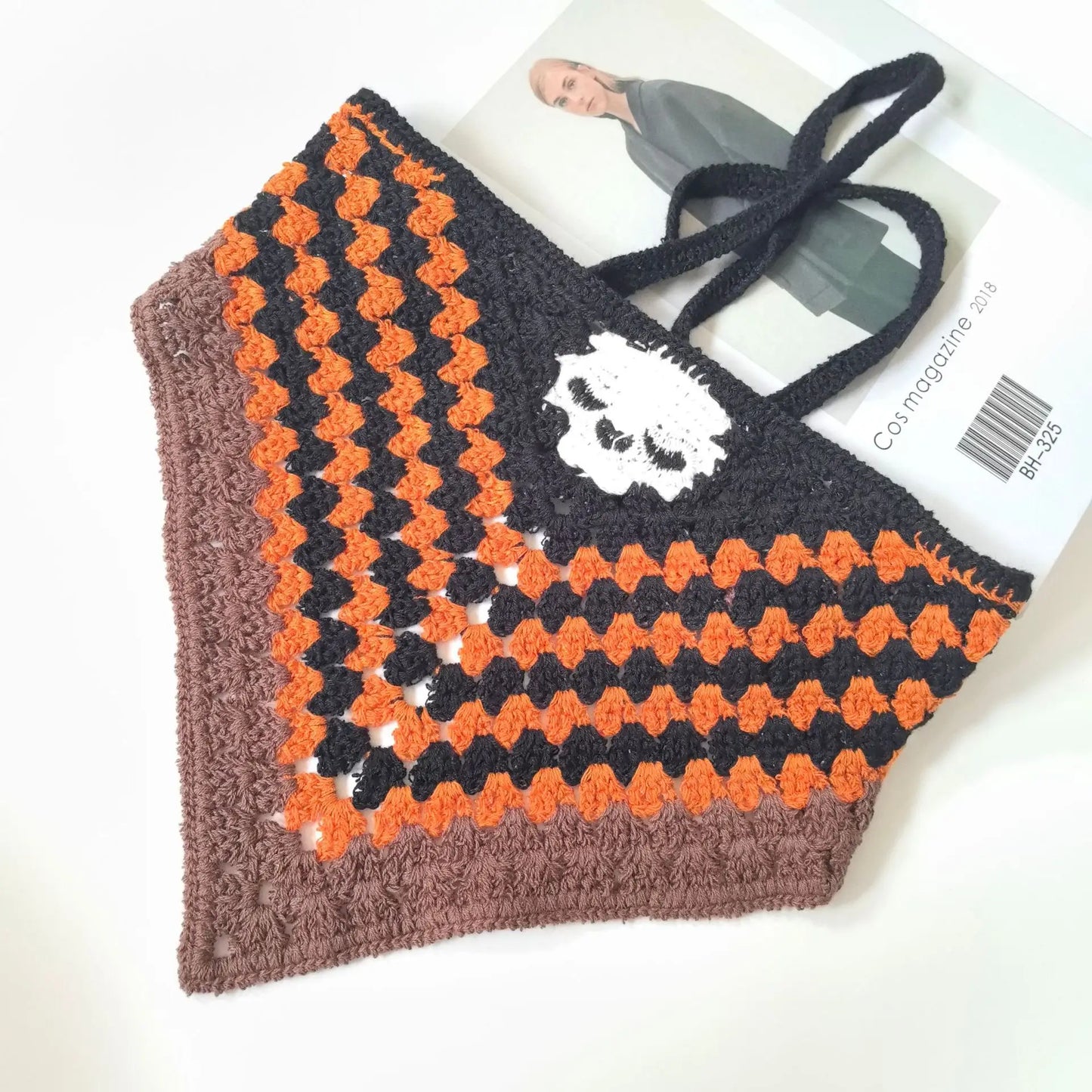 New Bat Halloween Bag Headscarf Hat Knitted Cotton Triangle Scarf Skull Spide Headband Headgear Women Girl All Saints Day Gift